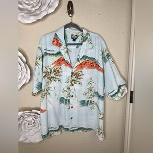 NTM: Vintage Tommy Bahama Tropical Hawaiian Button Down Short Sleeve Shirt Sz L
